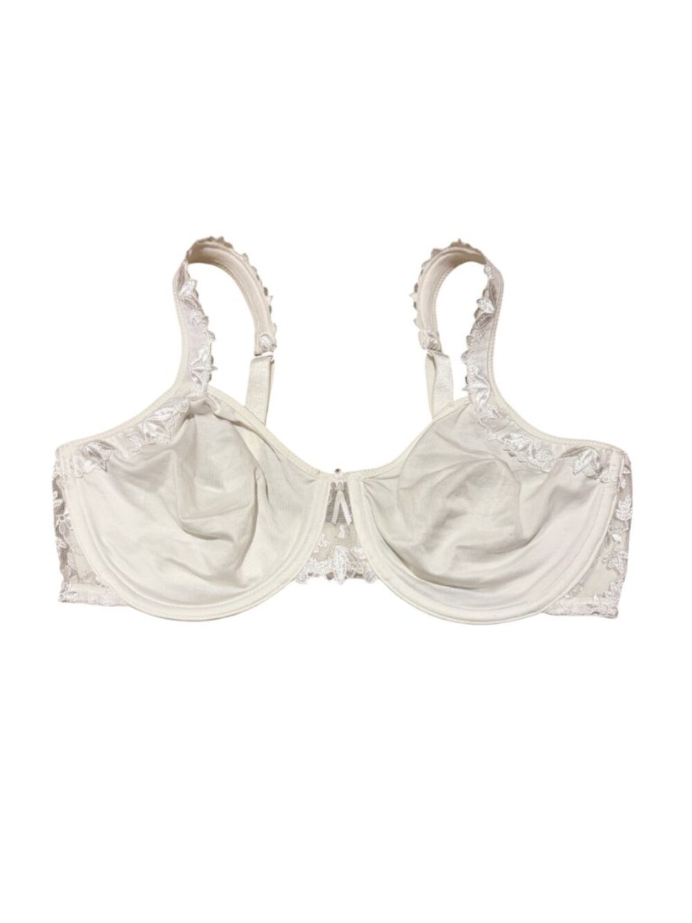 Wacoal 38D Cottonsuede Embroidery UW Underwire Bra White Lace 85523